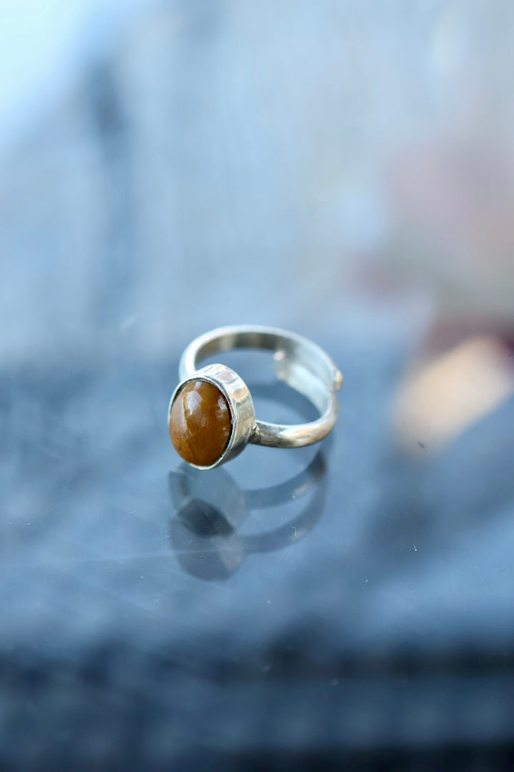 Kanakan 92.5 Silver Finger Ring -  Citrine