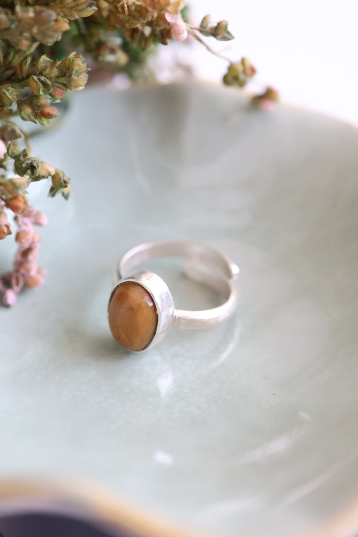 Kanakan 92.5 Silver Finger Ring -  Citrine