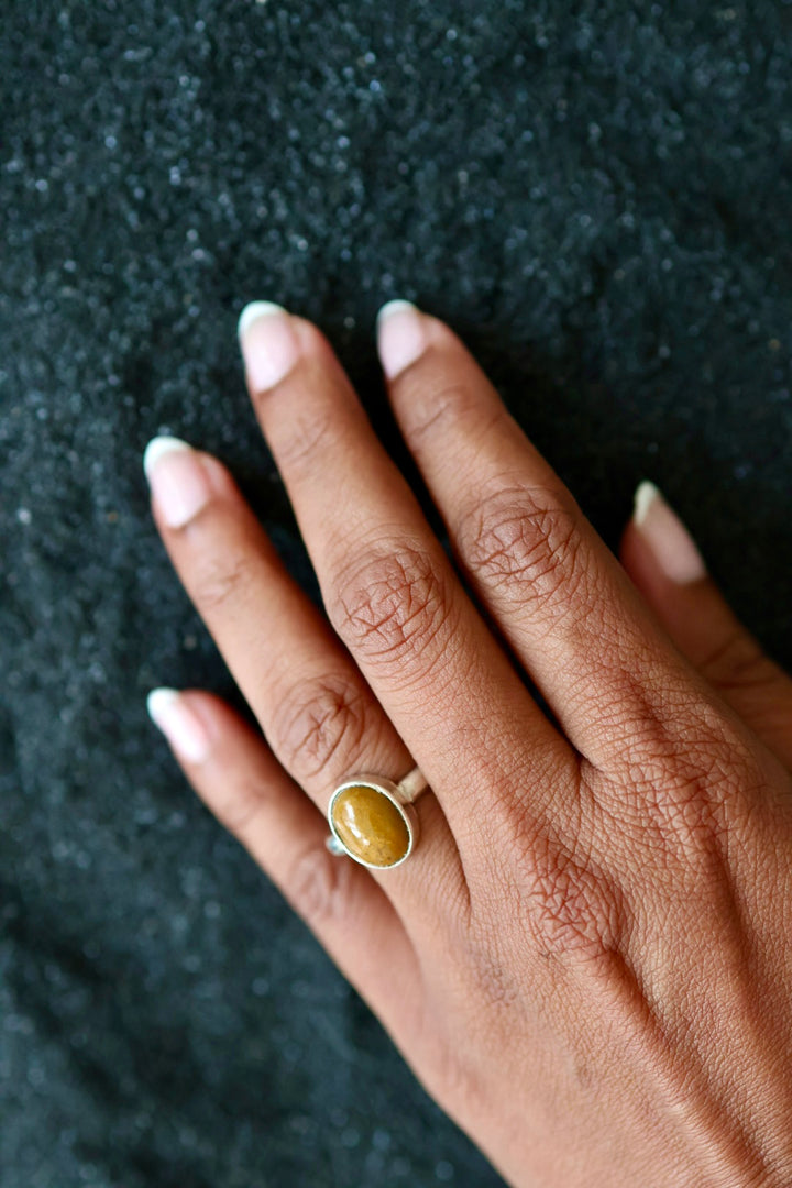 Kanakan 92.5 Silver Finger Ring -  Citrine