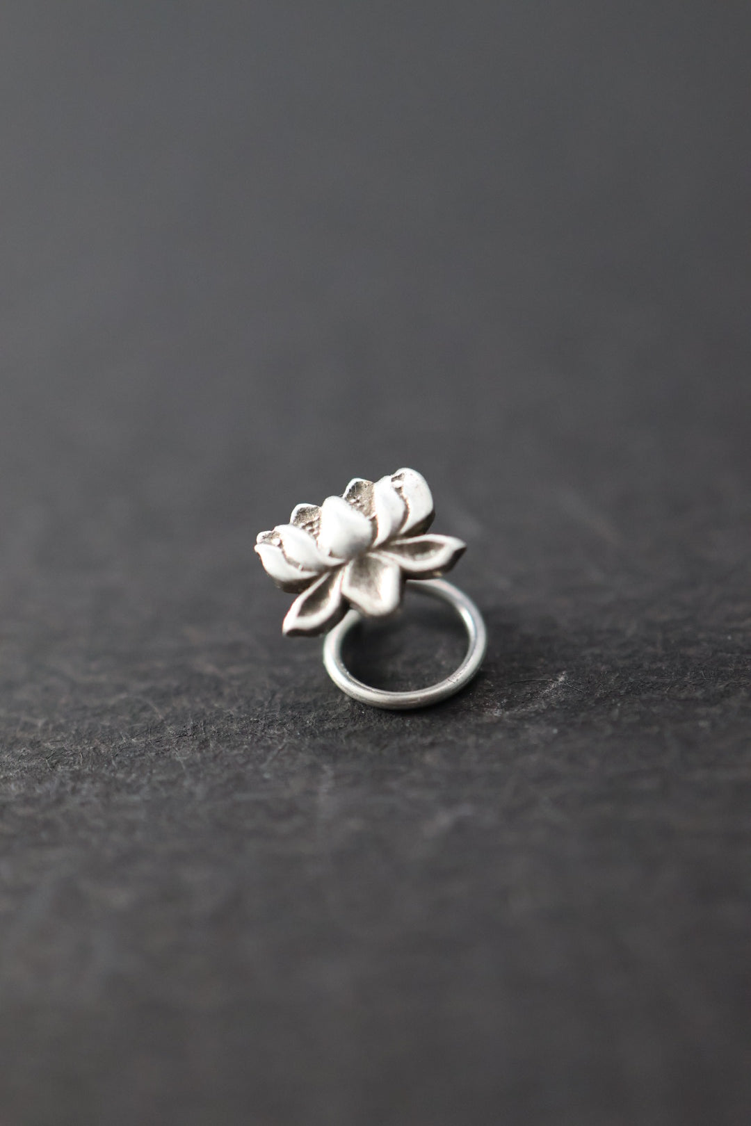 Nasika Poo Nose Pin - Lotus (Pierced)