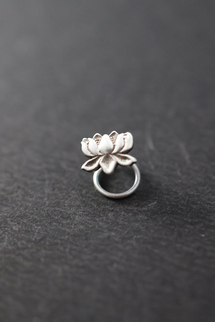 Nasika Poo Nose Pin - Lotus (Pierced)