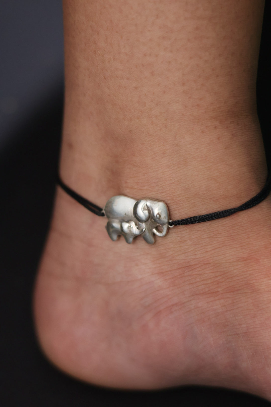 Kalal 92.5 Silver Anklet - Elephant Family